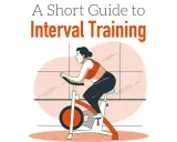 En kvinna tränar på motionscykel. En illustration som visar hur intervallträning kan förbättra din fysiska ålder.