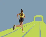 En kvinna springer mot en grön tunnel. Hur snabbt joggar man? Det beror på målet.