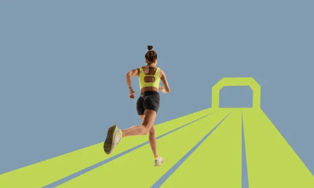 En kvinna springer mot en grön tunnel. Hur snabbt joggar man? Det beror på målet.
